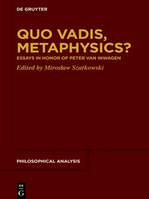 cover image of Quo Vadis, Metaphysics?